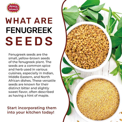 Spicy World Fenugreek Seeds (Methi) 7 Ounce Bag - All Natural & Pure - Resealable Bag