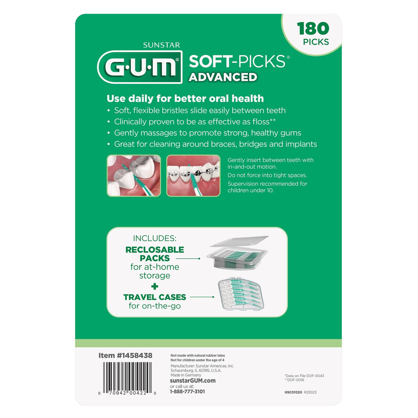 GUM Soft-Picks Advanced Mint, 180-Count
