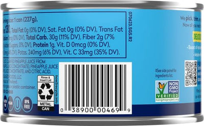 Dole Canned Fruit, Pineapple Chunks in 100% Pineapple Juice, Gluten Free, Pantry Staples, 8 Oz, Packaging May Vary