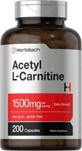 Acetyl L-Carnitine 1500Mg | 200 Capsules | Extra Strength ALCAR Supplement | Non-Gmo, Gluten Free