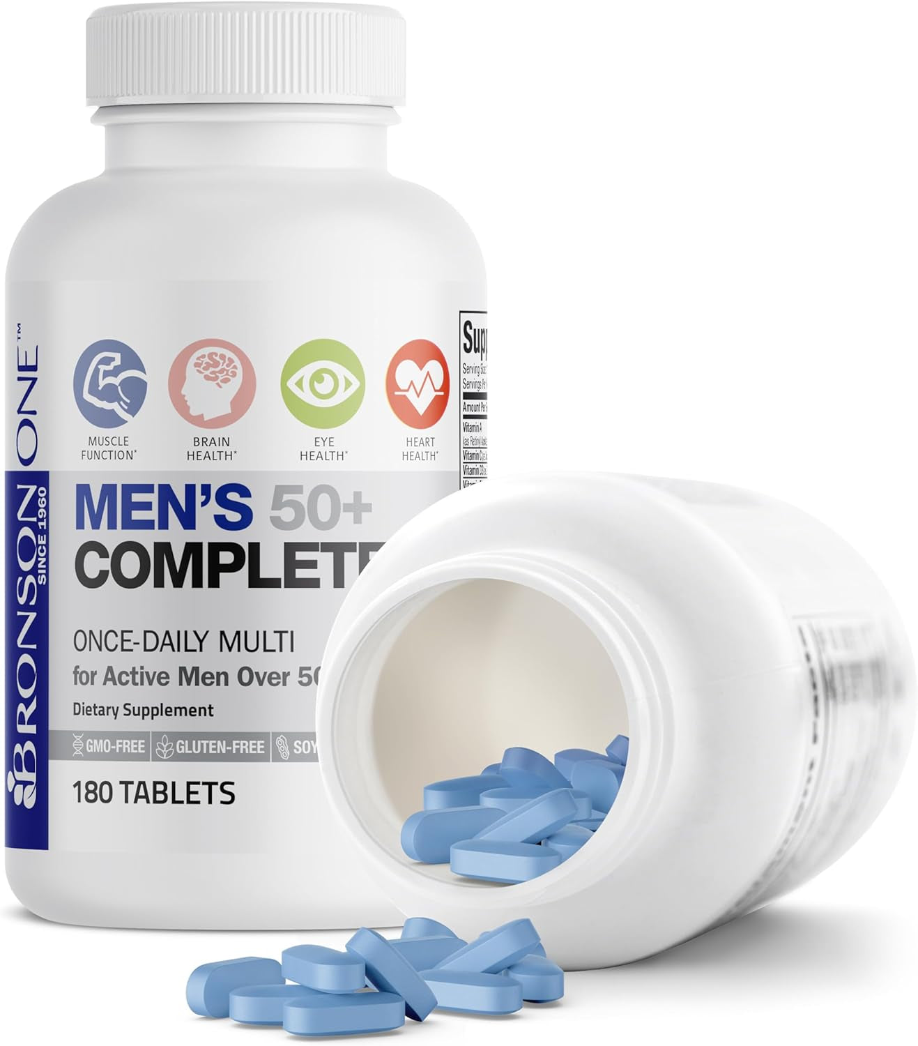 Bronson ONE Daily Mens 50+ Complete Multivitamin Multimineral, 180 Tablets