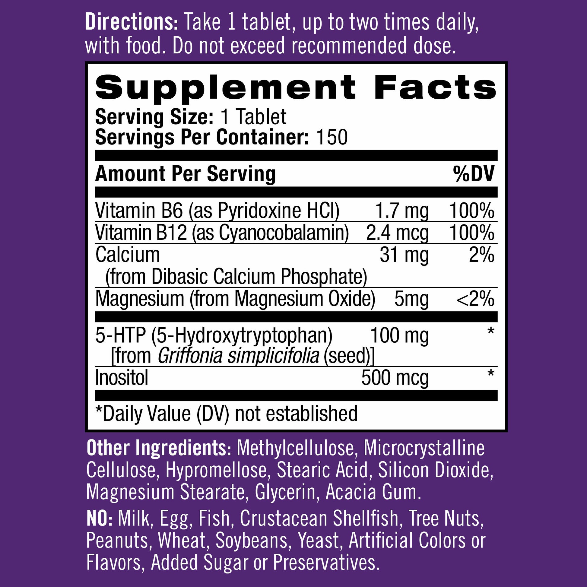Natrol 5-HTP plus Mood & Relaxation 100 Mg., 150 Time Release Tablets