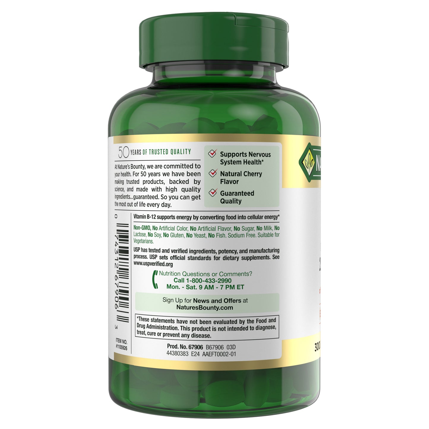 Nature'S Bounty Vitamin B-12 2500 Mcg, 300 Quick Dissolve Tablets