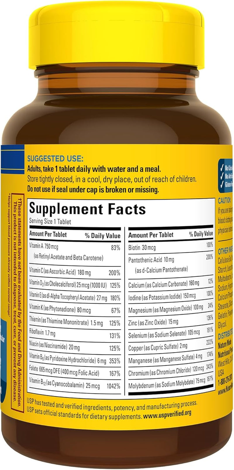Nature Made Multivitamin for Men over 50, Mens Multivitamins 50 Plus, Daily Nutritional Support, Nature Made Multi Vitamins, 90 Tablets, 90 Day Supply