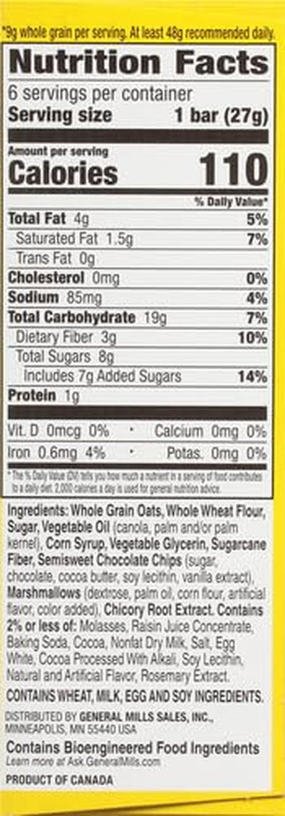 Golden Grahams S'Mores Soft Baked Oat Bars, Chewy Snack Bars, 6 Ct