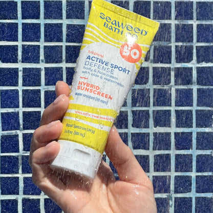 Seaweed Bath Co. Active Sport Defense Sunscreen Lotion SPF 50, 3.4 Oz, 3-Pack
