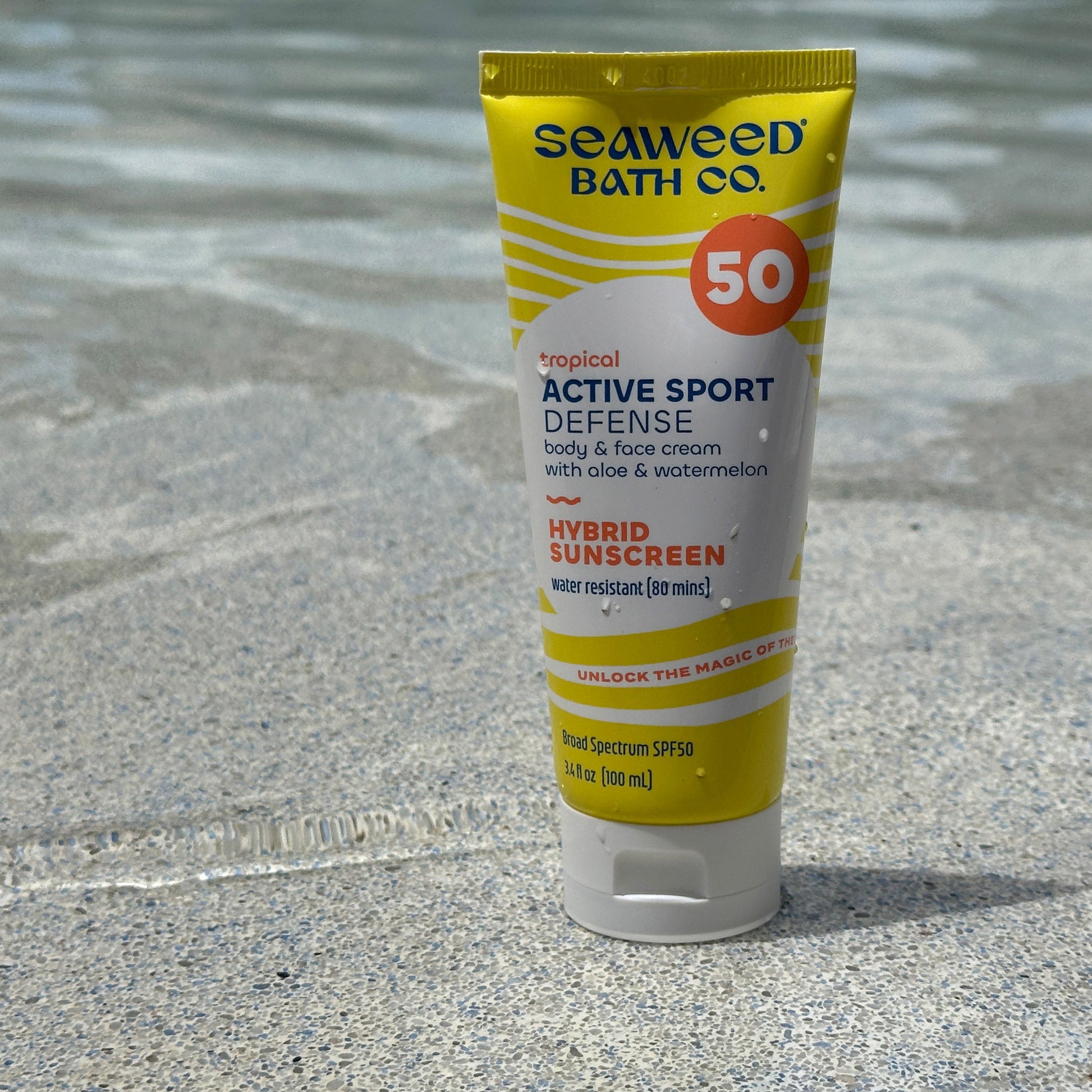 Seaweed Bath Co. Active Sport Defense Sunscreen Lotion SPF 50, 3.4 Oz, 3-Pack