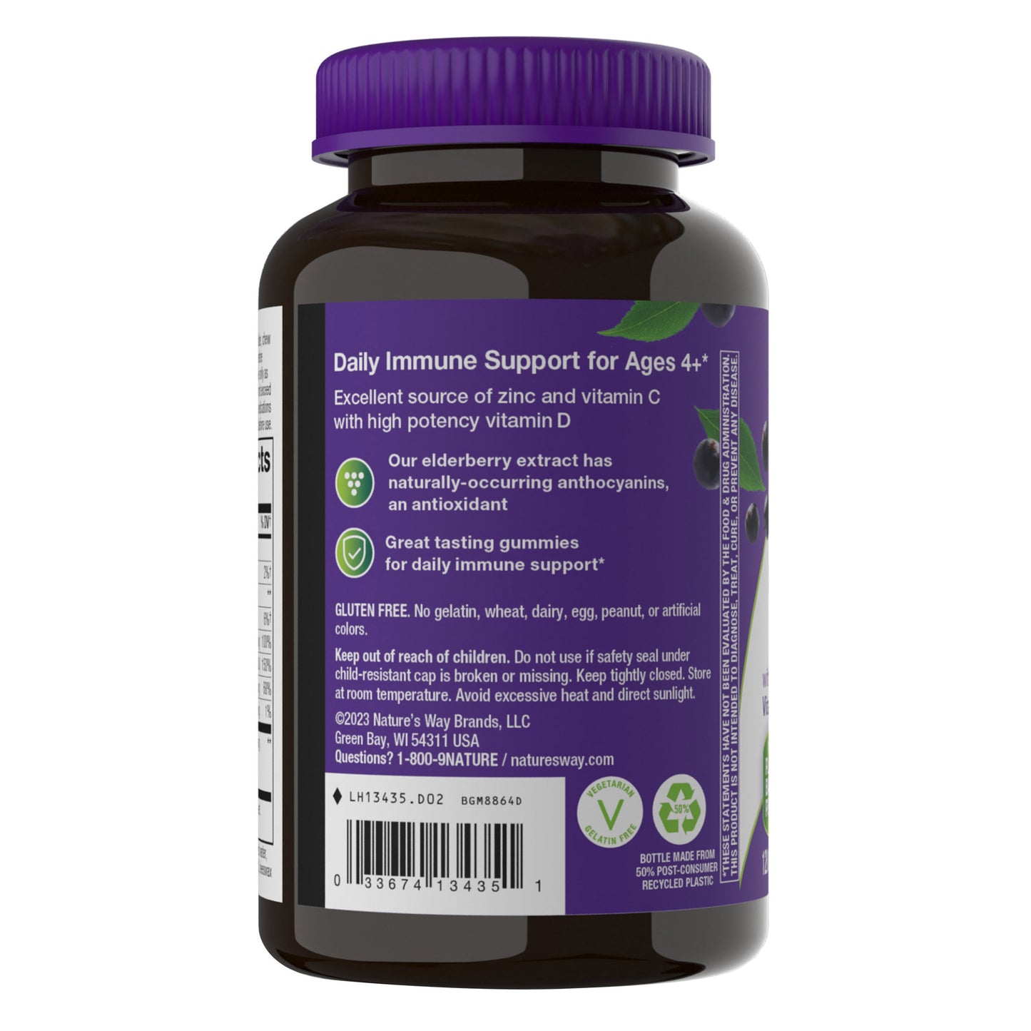 Nature'S Way Sambucus Elderberry with Vitamin C and Zinc, 120 Gummies