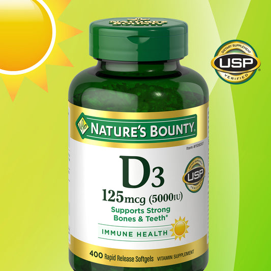 Nature'S Bounty Vitamin D3 125 Mcg, 400 Softgels