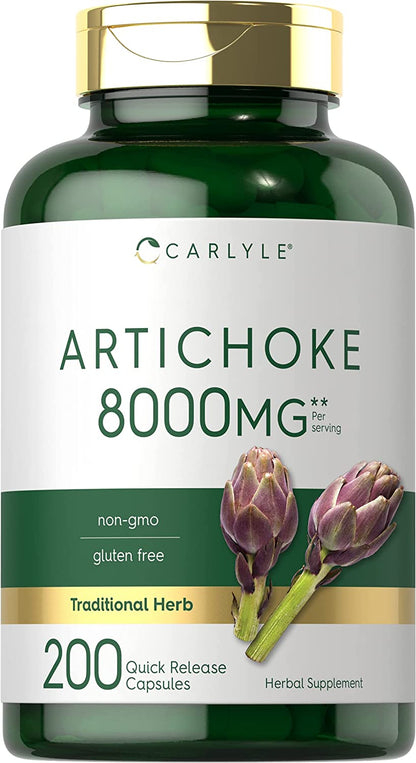 Carlyle Artichoke Extract Capsules 8000Mg | 200 Count | Non-Gmo, Gluten Free Supplement