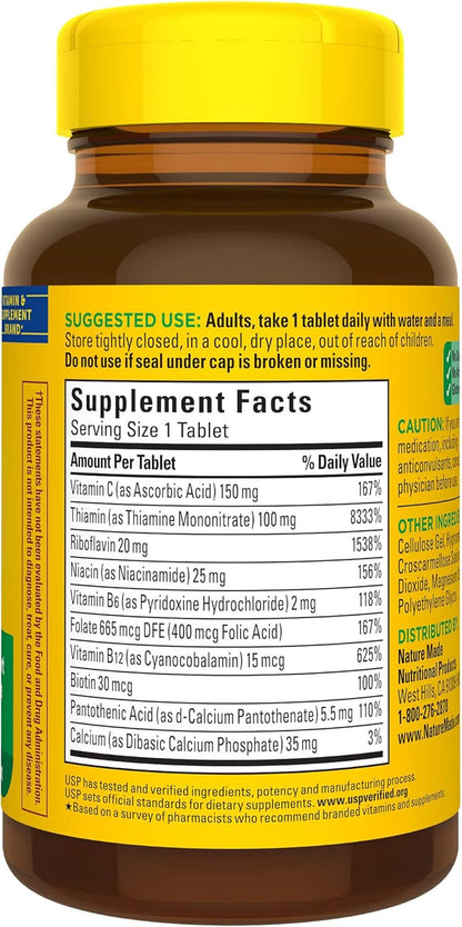 Nature Made Super B Complex with Vitamin C & Folic Acid, B Complex Vitamins for Women and Men, Dietary Supplement for Immune Support, 140 Tablets, 140 Day Supply