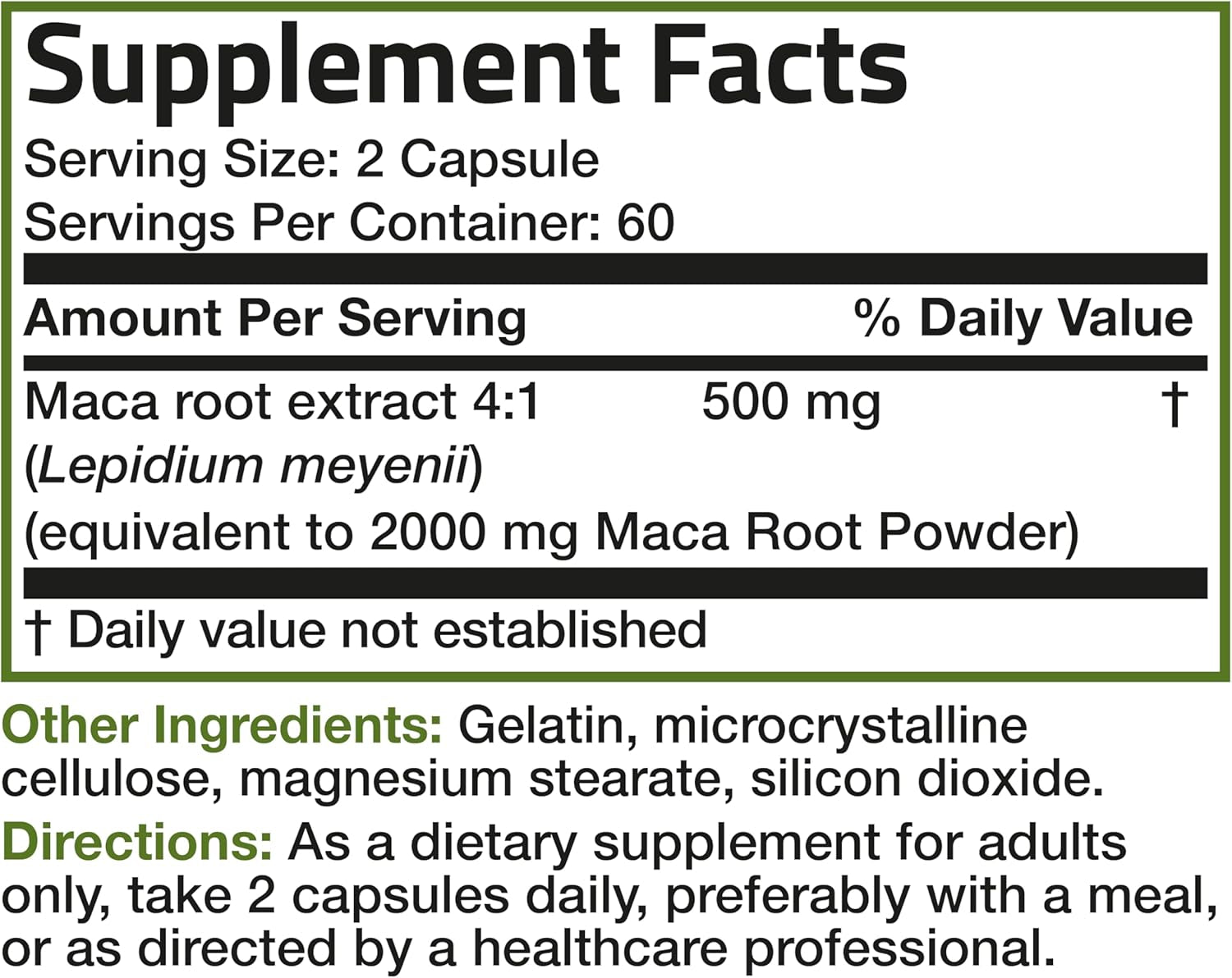 Bronson Maca Root Lepidium Meyenii Non-Gmo, 120 Vegetarian Capsules