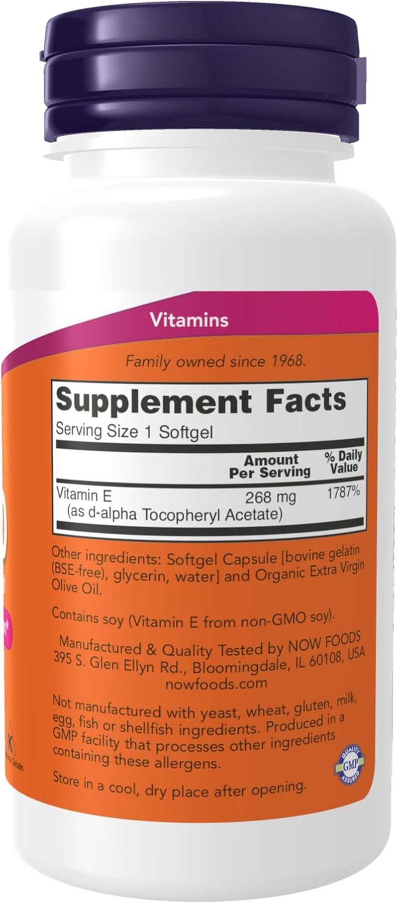 , Vitamin E-400 IU, D-Alpha Tocopheryl, Antioxidant Protection, Softgels, 100 Count (Pack of 1)