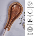 Spoon Rest for Kitchen Counter, Spoon Holder Acacia Wood, 10 Inches