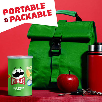 Pringles Potato Crisps Chips, Lunch Snacks, On-The-Go Snacks, Grab N' Go, Sour Cream and Onion, 2.5Oz Can (1 Can)