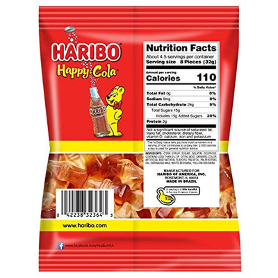 HARIBO Gummi Candy, Happy-Cola 8 Oz. Bag