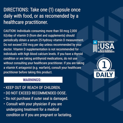 Life Extension Vitamins D and K with Seaiodine Bone Brain Thyroid Arterial Support Non GMO Once Daily Gluten Free, 60 Count