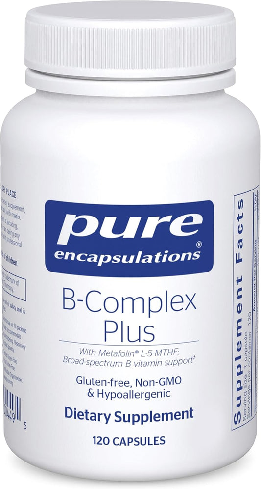 Pure Encapsulations B-Complex plus - B Vitamins Supplement to Support Neurological Health, Cardiovascular Health, Energy Levels & Nervous System Support* - with Vitamin B12 & More - 120 Capsules