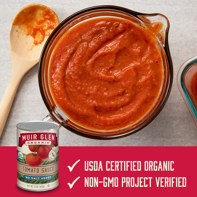 Muir Glen Organic Canned Tomato Sauce, No Salt Added, 15 Oz.