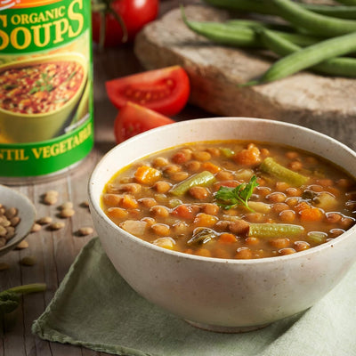 Amy’S Soup, Vegan Lentil Vegetable Soup, Gluten Free, Made with Organic Celery, Carrots, Potatoes and Spinach, Canned Soup, 14.5 Oz