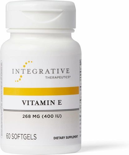 Integrative Therapeutics Vitamin E - Antioxidant Supplement for Cardiovascular Health Support* - Heart Support* - Dairy-Free & Gluten-Free - 60 Vitamin Softgels (60 Servings)