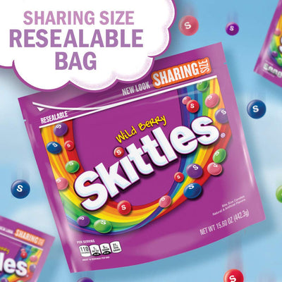 SKITTLES Wild Berry Summer Chewy Candy, Sharing Size, 15.6 Oz Bag