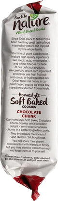 Back to Nature Chocolate Chunk Cookies - Homestyle Soft Baked, Non-Gmo, No Artificial Flavors, Delicious & Quality Snacks, 8 Ounce(Pack of 1)