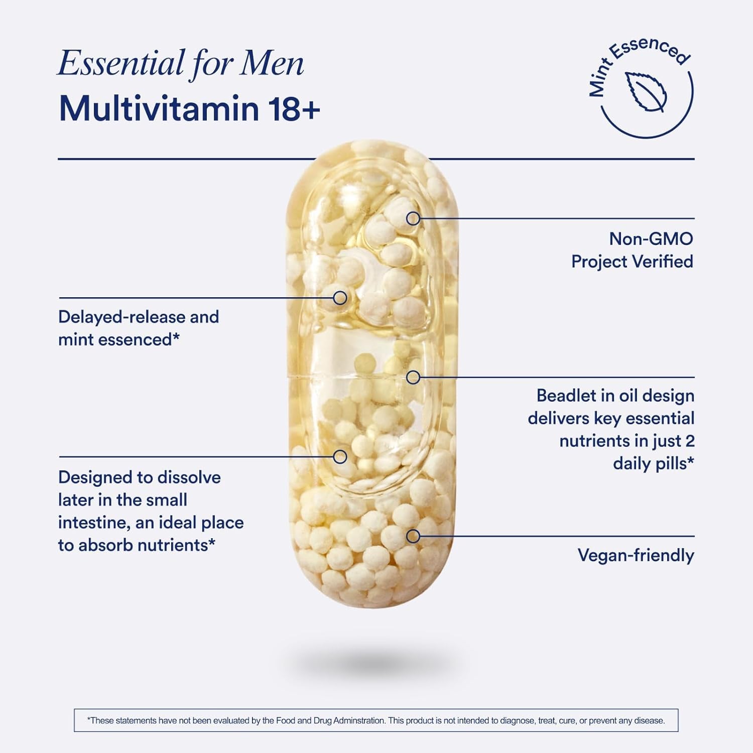 Ritual Multivitamin for Men 18+ with Zinc, Vitamin a and D3 for Immune Function Support*, Omega-3 DHA, B12, K2, Gluten Free, Non-Gmo, Vegan, Mint Essenced, 30 Day Supply