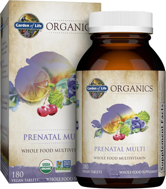 Garden of Life Organics Women’S Prenatal Multivitamin with Vitamin D3, B6, B12, C & Iron, Folate for Energy & Healthy Fetal Development – Organic, Non-Gmo, Gluten-Free, Vegan, 60 Day Supply