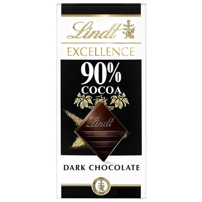 Lindt EXCELLENCE 90% Cocoa Dark Chocolate Candy Bar, Dark Chocolate, 3.5 Oz. Bar