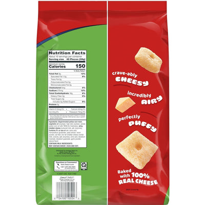Cheez-It Puff'D Cheesy Baked Snacks, Puffed Snack Crackers, Kids Snacks, White Cheddar, 9.6Oz Bag (1 Bag)