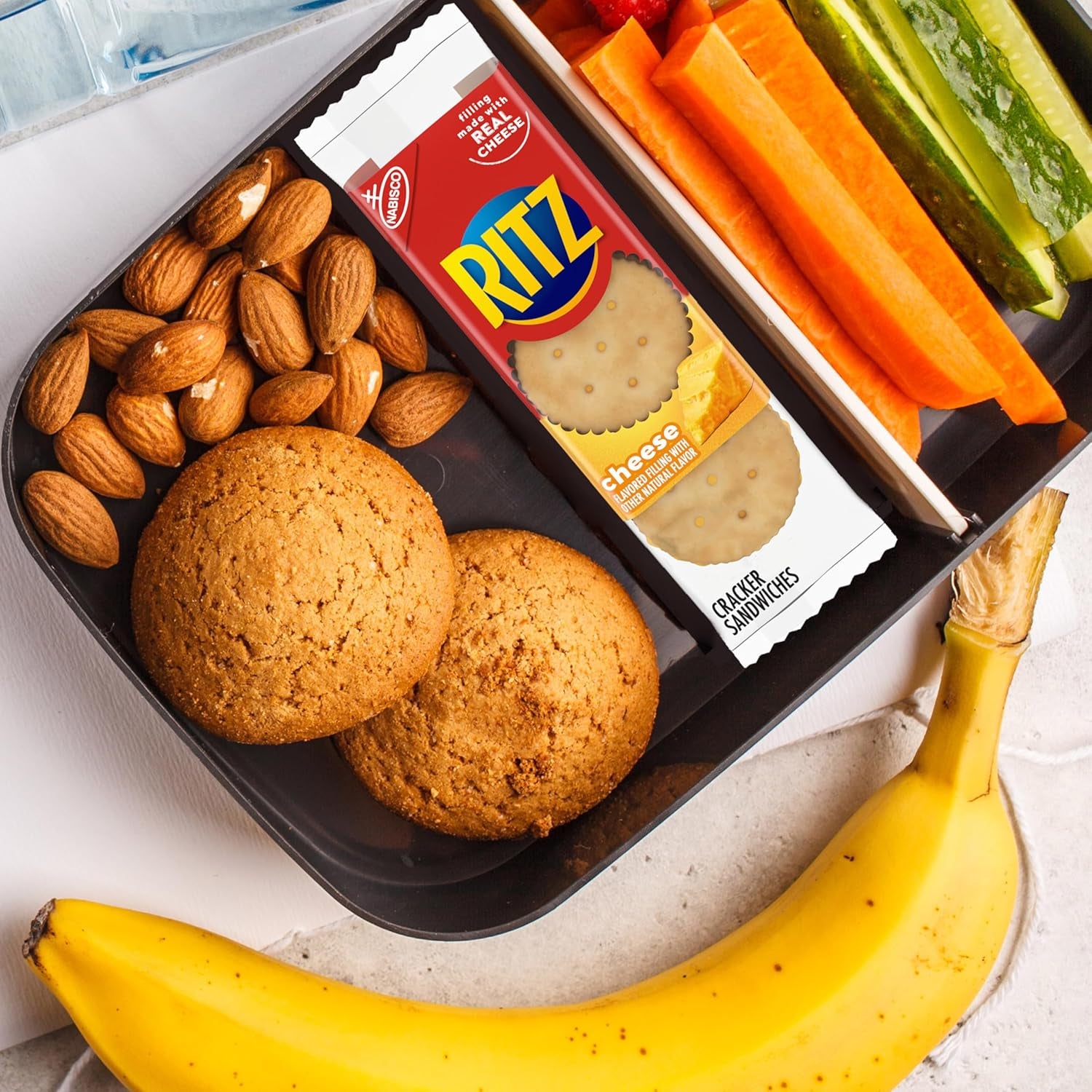 RITZ Cheese Sandwich Crackers, Lunch Snacks, 8 Ct. Case of 6