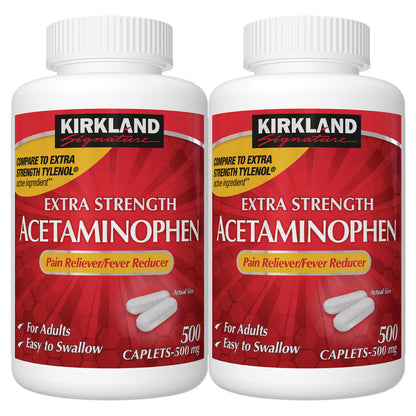 Kirkland Signature Extra Strength Acetaminophen 500 Mg., 1,000 Caplets