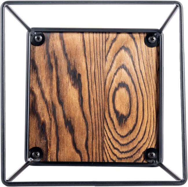 Burnt Wood & Black Metal Food Display Stands, Set of 4 Made in USA