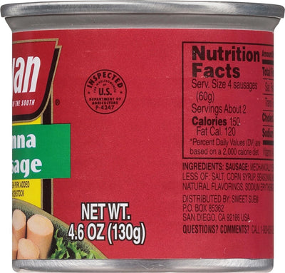 BRYAN Vienna Sausage, 4.6 Ounce Pull-Top Can (Pack of 1) | Canned Meat | Keto Food, Keto Snacks | Low Carb High Protein Snacks | Compare to Other Brands of Vienna Sausages & Smoked Sausages
