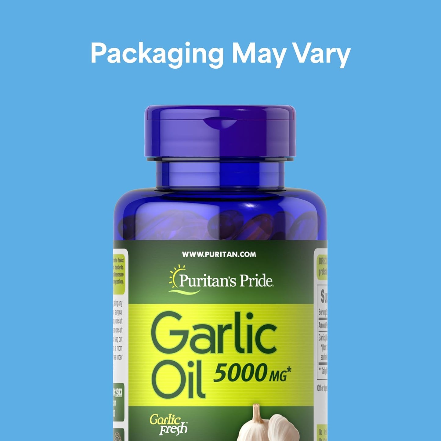 Puritan'S Pride Premium Garlic  5000Mg, Traditional Dietary Supplement for Heart Health and Circulation Support with Antioxidant Properties, 250 Rapid Release Softgels