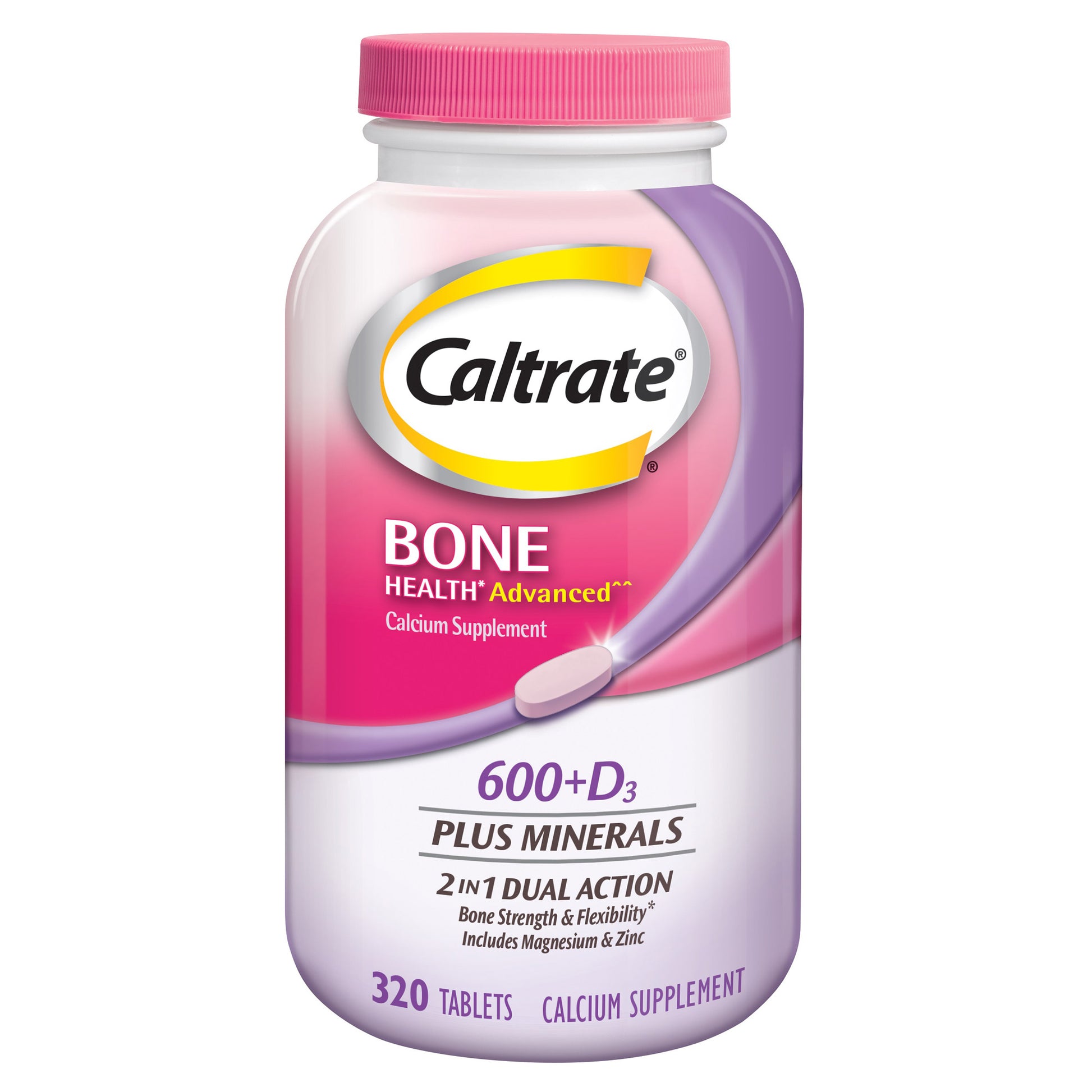 Caltrate Bone Health Advanced Calcium 600+D3 plus Minerals, 320 Tablets