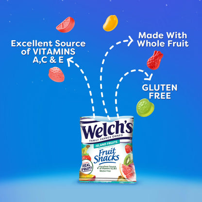 Welch'S Fruit Snacks, Fruit Punch & Island Fruits 0.8 Oz Case of 40