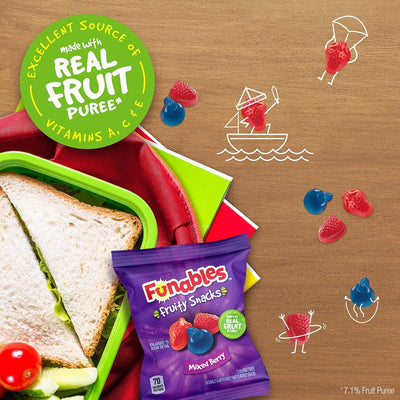 Funables Fruity Snacks, Mixed Berry Fruit Flavored Snacks, 0.8 Ounce Pouches (Pack of 10)