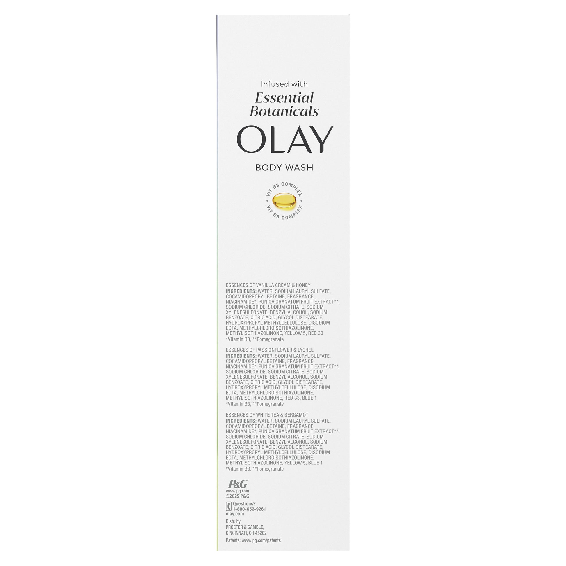 Olay Essential Botanical Body Wash, 23.6 Fl Oz, 3-Pack