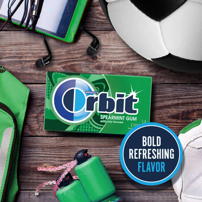 ORBIT Spearmint Sugarless Chewing Gum, 3 Packs of 14-Pieces (42 Total Pieces)