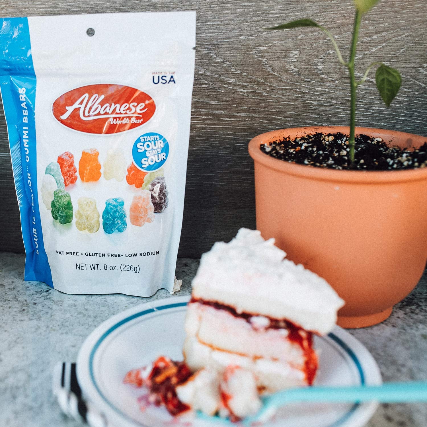 Albanese World'S Best Sour 12 Flavor Gummi Bears , 8Oz Bag of Candy Case of 12