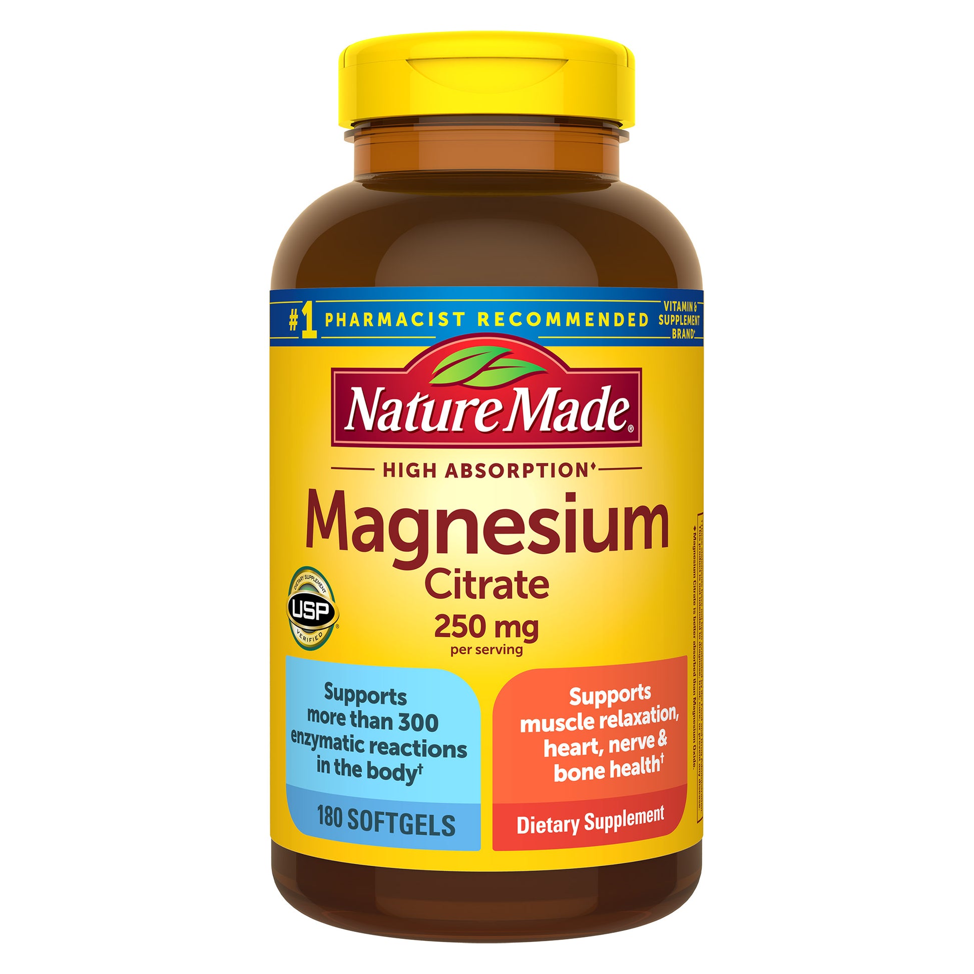 Nature Made Magnesium Citrate 250 Mg., 180 Softgels