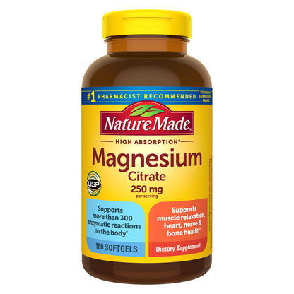 Nature Made Magnesium Citrate 250 Mg., 180 Softgels