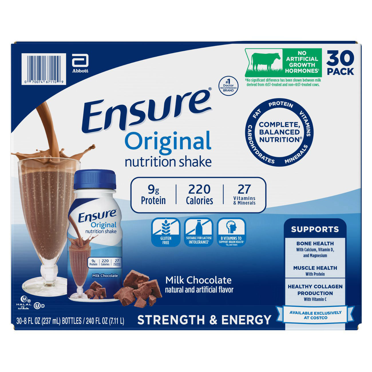 Ensure Original Nutrition Shake, Milk Chocolate, 8 Fl. Oz, 30-Pack