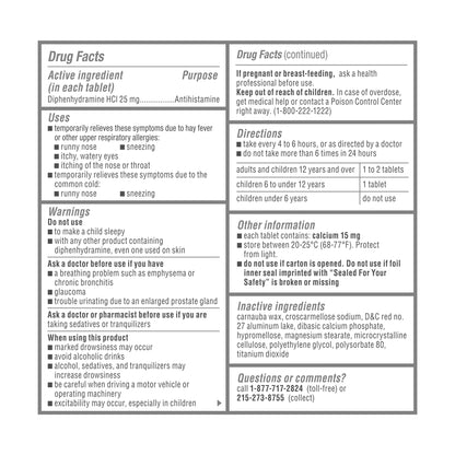 Benadryl Allergy Ultratab Tablets, 144 Tablets