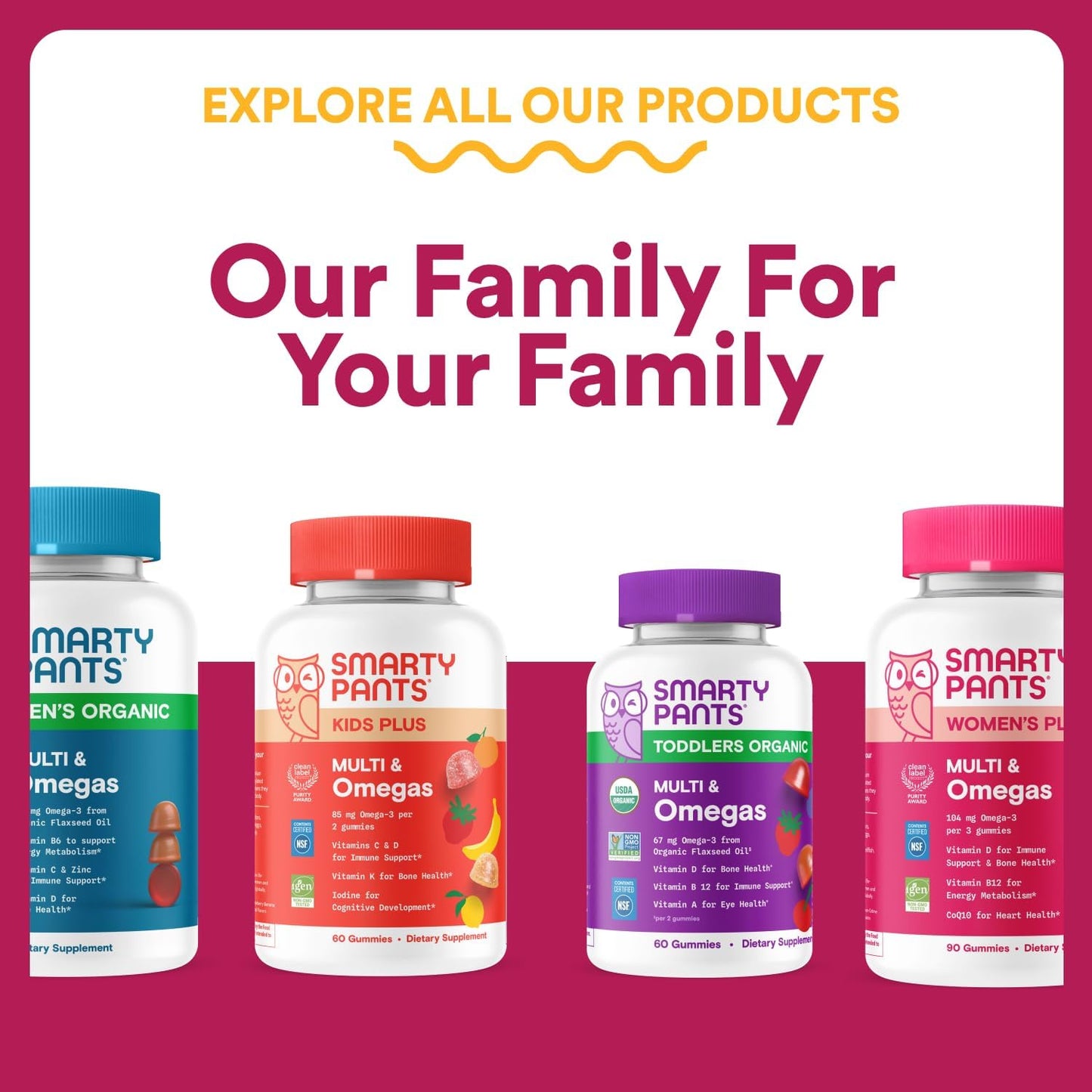 Smartypants Multivitamin Gummy for Women 50 and over - Improved Formula: Omega 3 (DHA/EPA), Methylfolate, Coq10, Vitamin D3, C, Vitamin B12, B6, A, K, Biotin, Gluten Free, 90 Count (30 Day Supply)