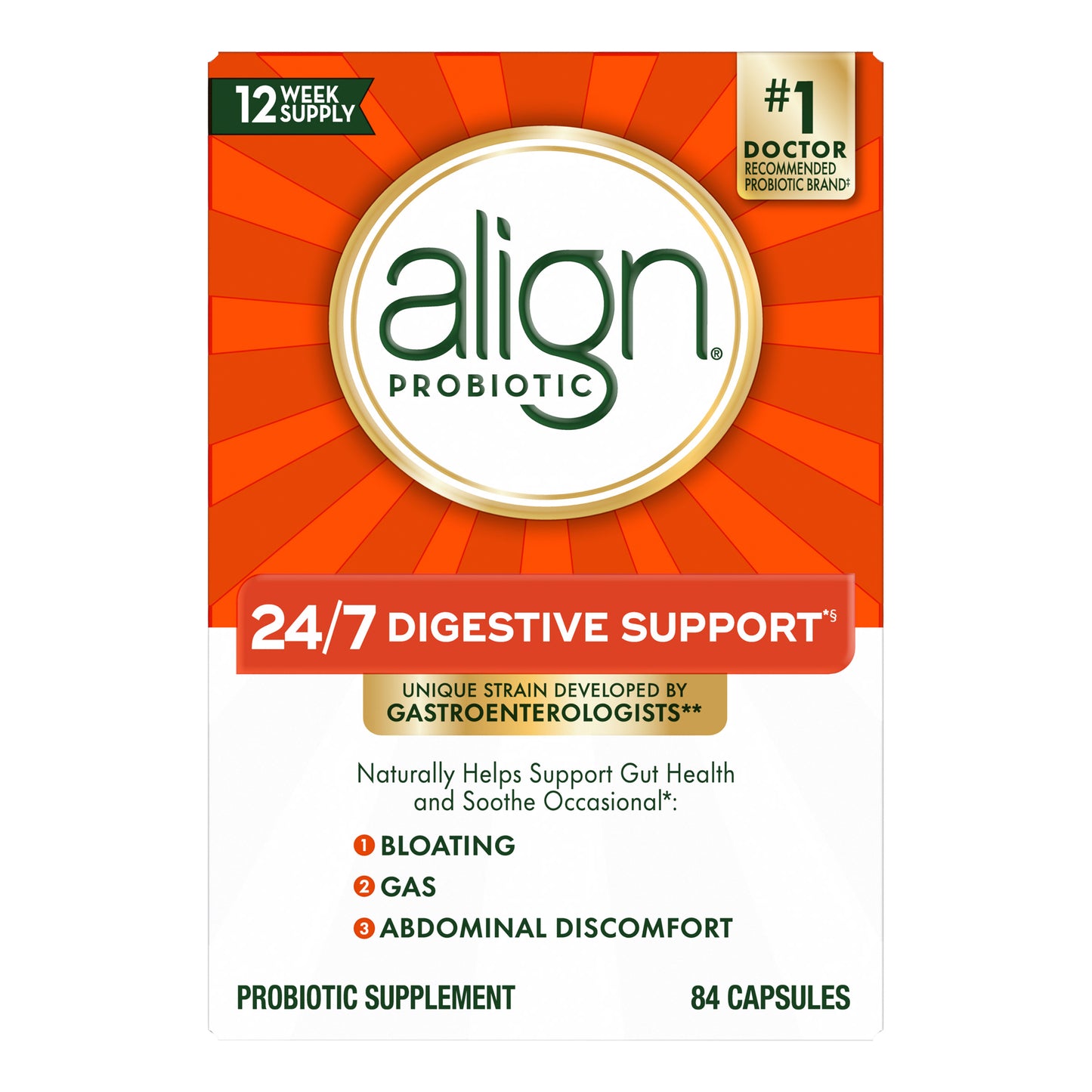 Align Daily Probiotic Supplement, 84 Capsules