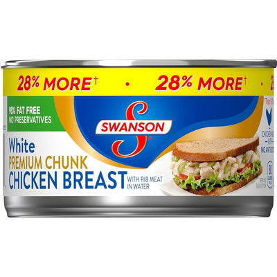 White Premium Chunk Canned Chicken Breast in Water, Fully Cooked Chicken, 12.5 OZ Can