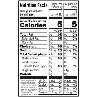Snack Pack Sugar-Free Strawberry & Cherry Flavored Low Calorie Juicy Gels, 3.25 Oz. 12Ct Family Pack